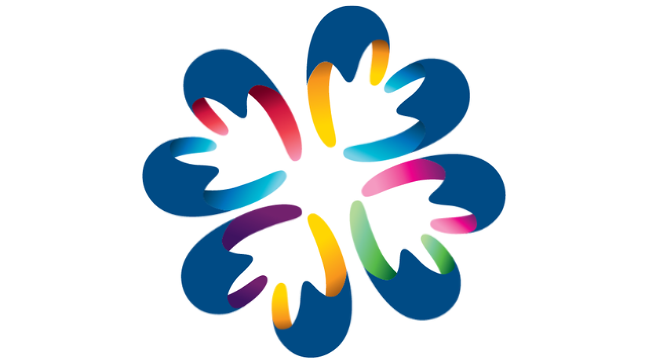 Community Engagement Collaborative Logo abstract art similar to a four leaf clover